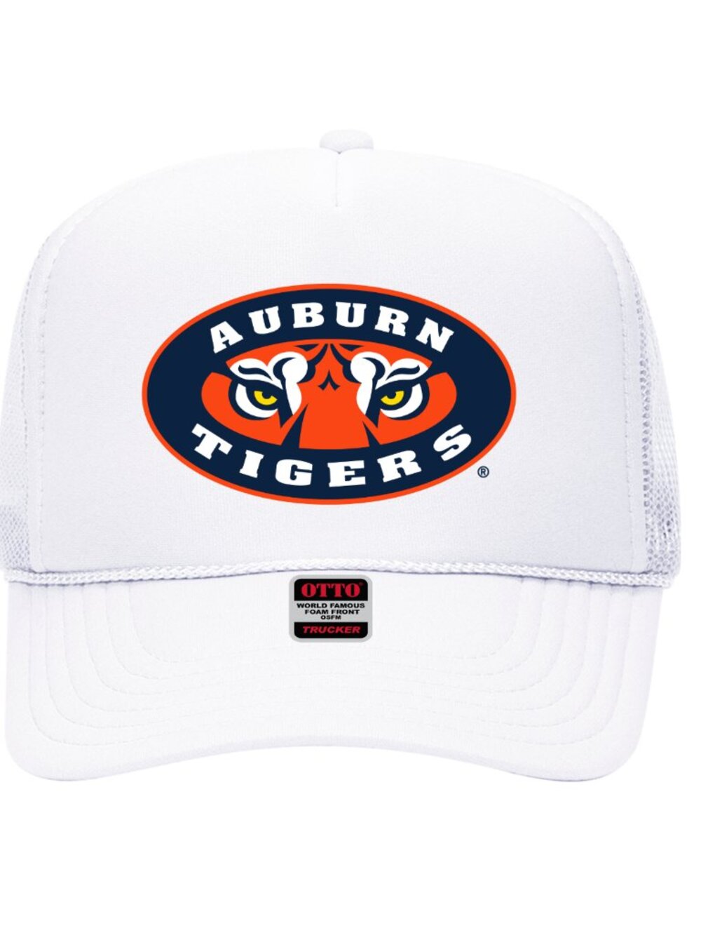 NEW - WHITE AUBURN TIGERS TRUCKER HAT